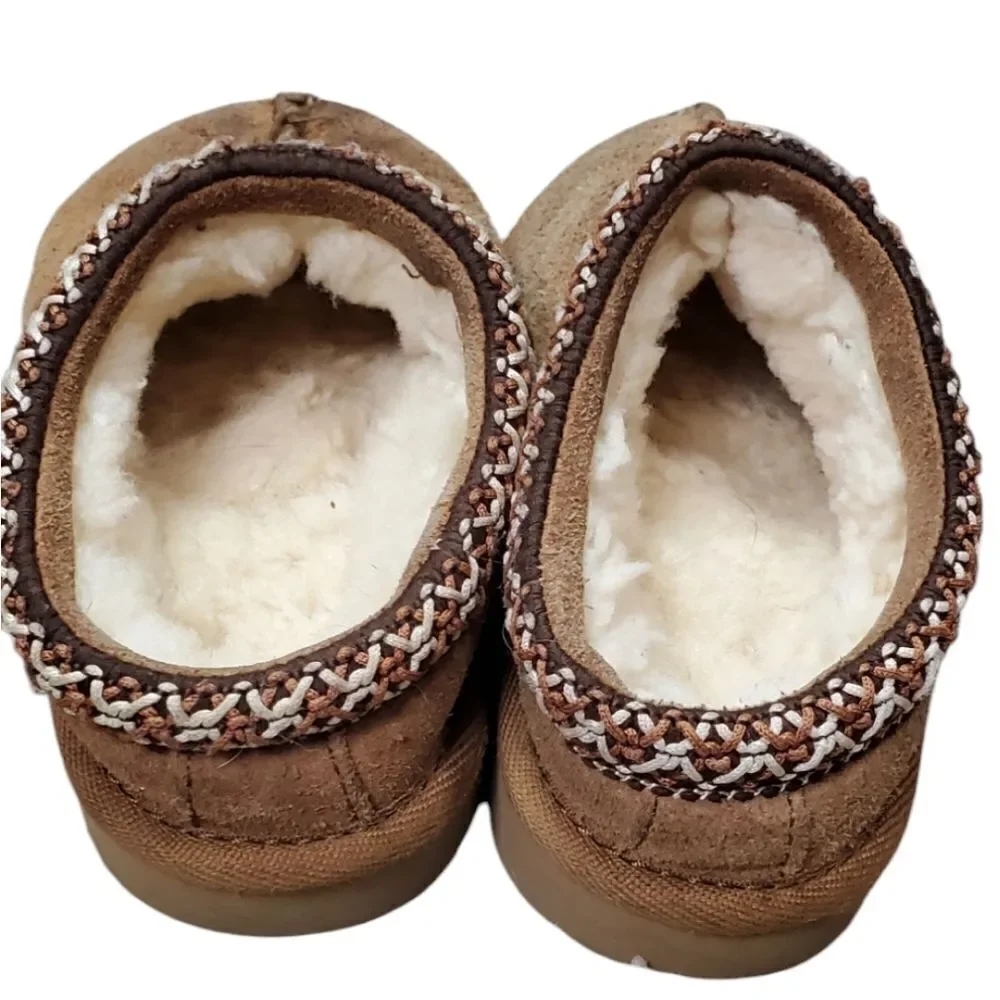 Ugg Brown Suede Slippers With Scherling Lining